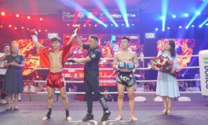 Nhà vô địch SEA Games 31 Nguyễn Quang Huy hạ knock-out võ sĩ Hàn Quốc