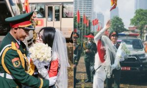 Được chiến sĩ cầu hôn ngay sau diễu binh, cô gái Cần Thơ xúc động nghẹn ngào