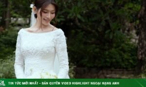 Váy cưới đính nghìn viên pha lê của Quỳnh Châu